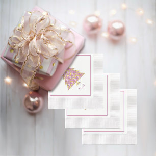 Serviette En Papier Papier rose Joyoux Noel Napkin
