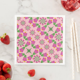 Serviette En Papier Papier rose Mandalas Flower Retro