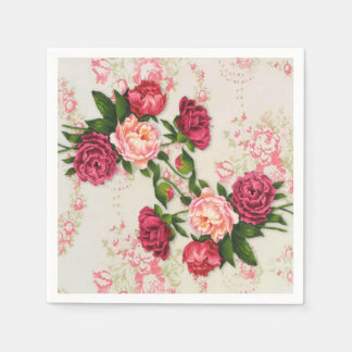 Serviette En Papier Papier rose Roses