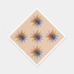 Serviette En Papier Papier - Roue couleur plumes