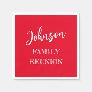Serviette En Papier Papier rouge de réunion familiale personnalisé
