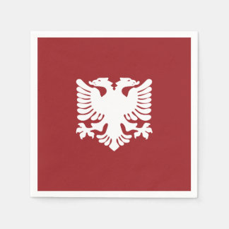 Serviette En Papier Papier rouge et blanc albanais aigle serviettes