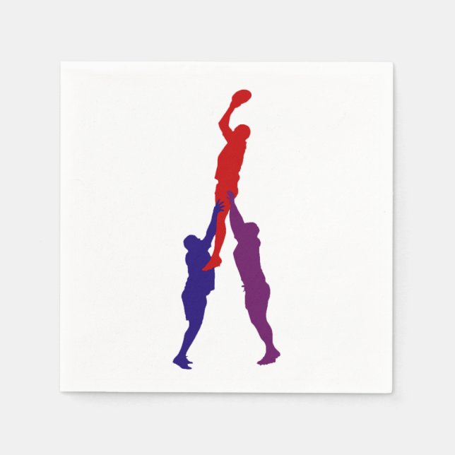 Serviette En Papier Papier Rugby Lineout (Devant)