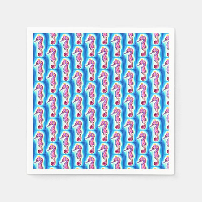 Serviette En Papier Papier Seahorse (Devant)