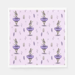 Serviette En Papier Papier serviette avec mignon lapin de ballerine.