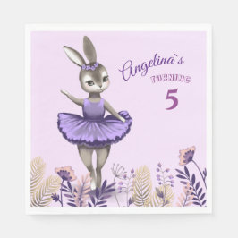 Serviette En Papier Papier serviette avec mignon lapin de ballerine.