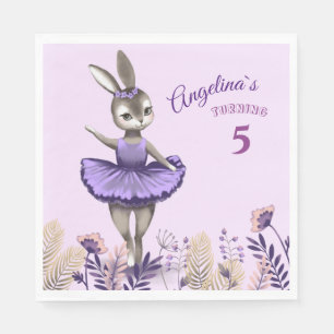 Serviette En Papier Papier serviette avec mignon lapin de ballerine.