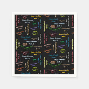 Serviette En Papier Papier serviettes Avril, 1er Anniversaire