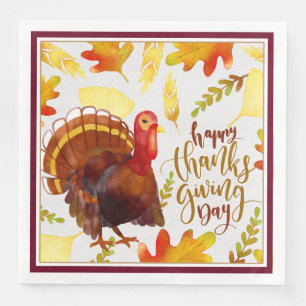 Serviette En Papier Papier serviettes-Bon thanksgiving diner Turquie