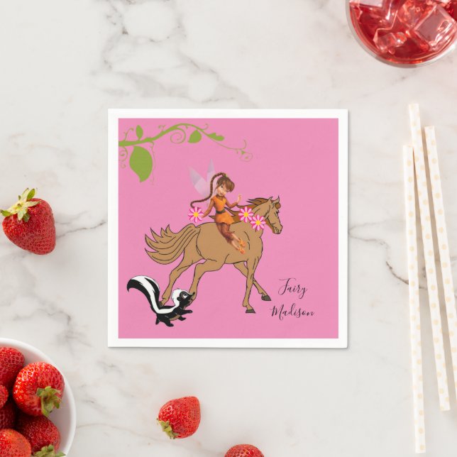 Serviette En Papier Papier serviettes, Cheval Fairy Skunk Floral (En situation)