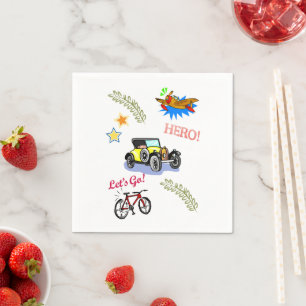 Serviette En Papier Papier serviettes, Héros Voiture Vélo Avion