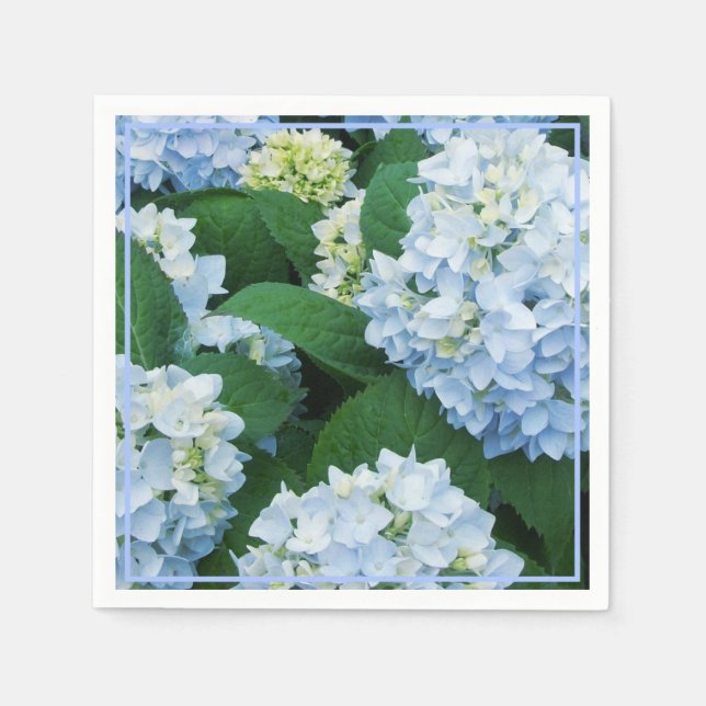 Serviette En Papier Papier serviettes-Hydrangées bleu (Devant)