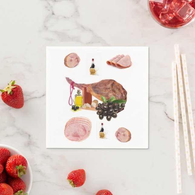 Serviette En Papier Papier serviettes, Jambon Olives noires Huile d'ol (En situation)