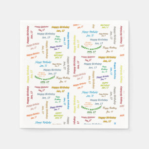 Serviette En Papier Papier serviettes Janvier, 17 Anniversaire