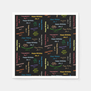 Serviette En Papier Papier serviettes Janvier, 2 Anniversaire