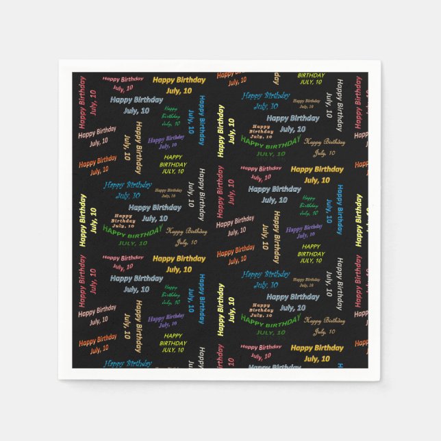 Serviette En Papier Papier serviettes Juillet, 10 Anniversaire (Devant)
