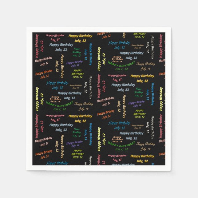 Serviette En Papier Papier serviettes Juillet, 12 Anniversaire (Devant)