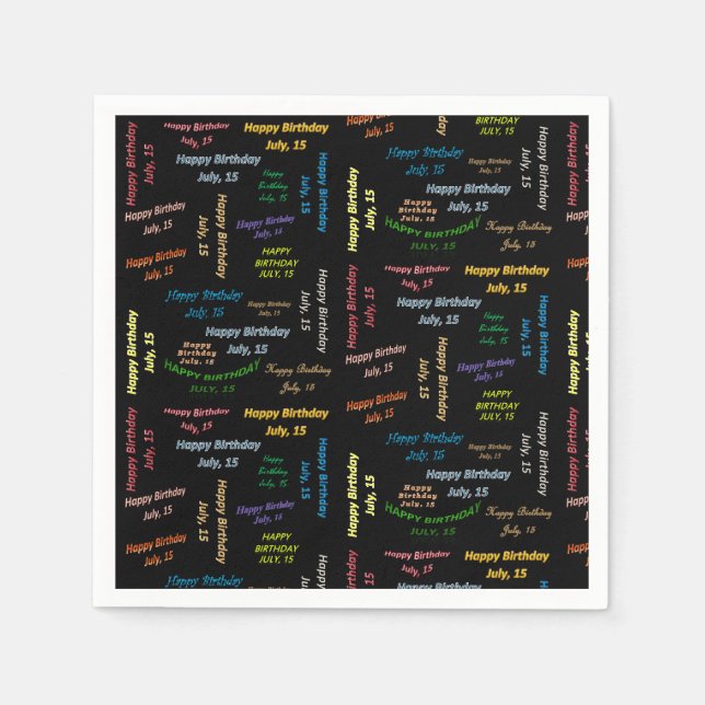 Serviette En Papier Papier serviettes Juillet, 15 Anniversaire (Devant)