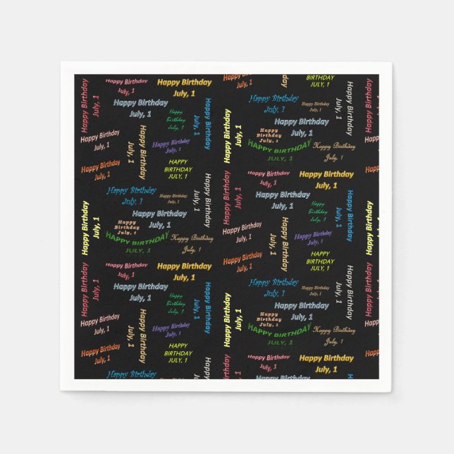 Serviette En Papier Papier serviettes juillet, 1er anniversaire (Devant)