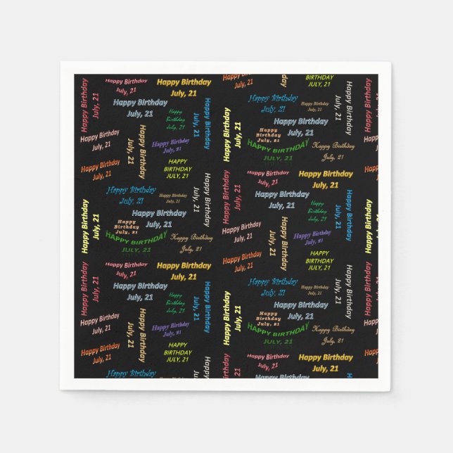 Serviette En Papier Papier serviettes Juillet, 21 Anniversaire (Devant)
