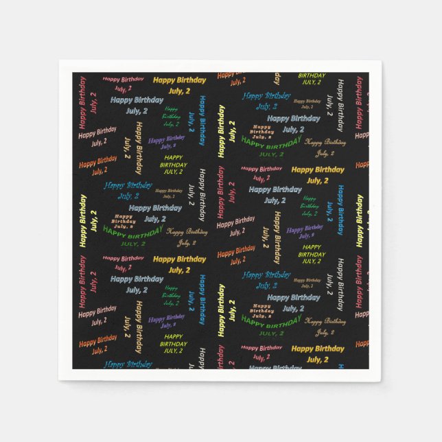 Serviette En Papier Papier serviettes Juillet, 2 Anniversaire (Devant)
