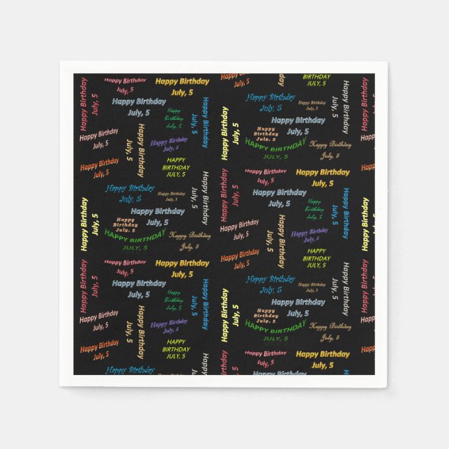 Serviette En Papier Papier serviettes Juillet, 5 Anniversaire (Devant)