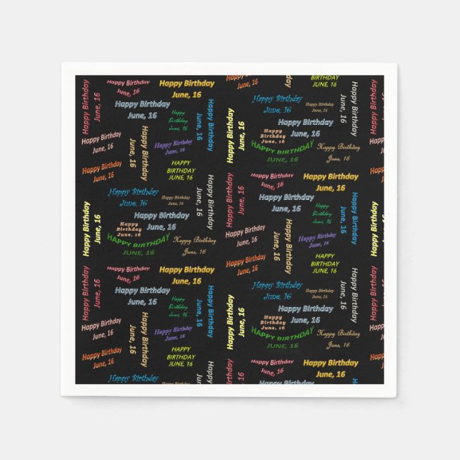 Serviette En Papier Papier serviettes Juin, 16 Anniversaire (Devant)
