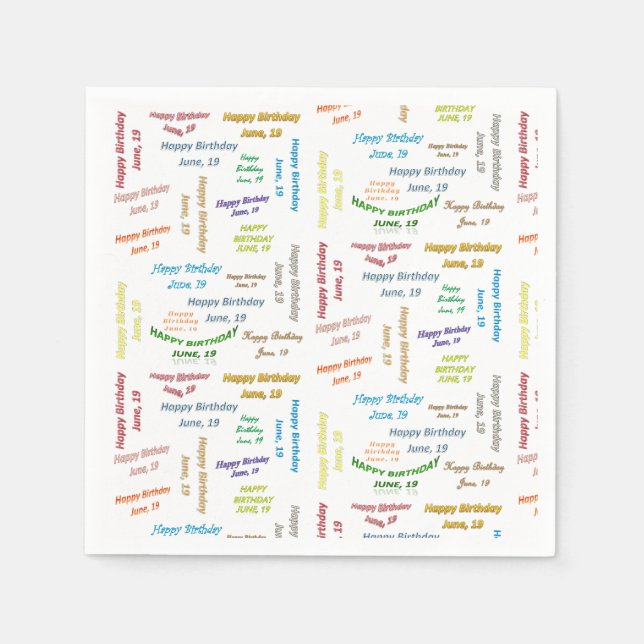Serviette En Papier Papier serviettes Juin, 19 Anniversaire (Devant)