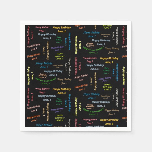 Serviette En Papier Papier serviettes Juin, 1er Anniversaire (Devant)