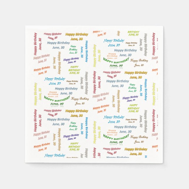 Serviette En Papier Papier serviettes juin, 30 anniversaire (Devant)