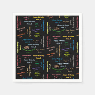 Serviette En Papier Papier serviettes Juin, 5 Anniversaire