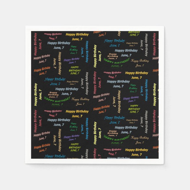 Serviette En Papier Papier serviettes Juin, 7 Anniversaire (Devant)