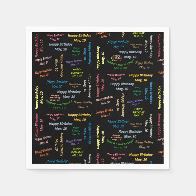 Serviette En Papier Papier serviettes mai, 10 Anniversaire (Devant)