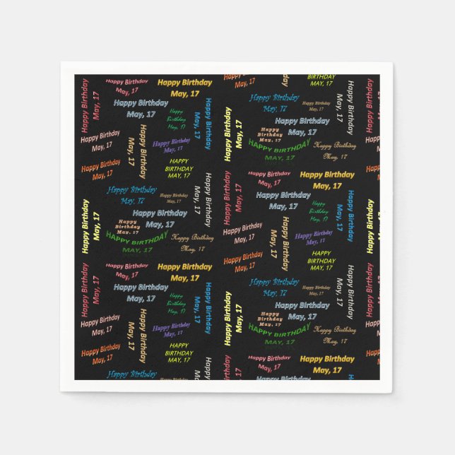 Serviette En Papier Papier serviettes mai, 17 Anniversaire (Devant)