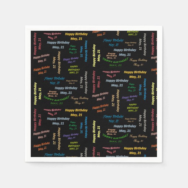 Serviette En Papier Papier serviettes mai, 21 Anniversaire (Devant)