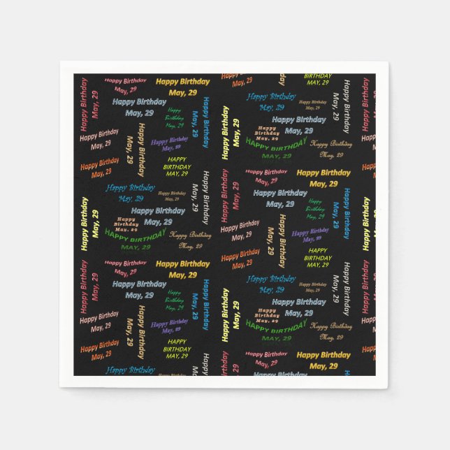 Serviette En Papier Papier serviettes mai, 29 Anniversaire (Devant)
