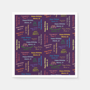 Serviette En Papier Papier serviettes Mars, 15 Anniversaire