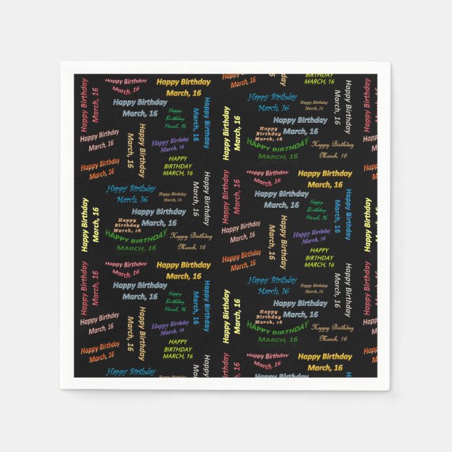 Serviette En Papier Papier serviettes Mars, 16 Anniversaire (Devant)