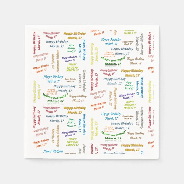 Serviette En Papier Papier serviettes Mars, 17 Anniversaire (Devant)