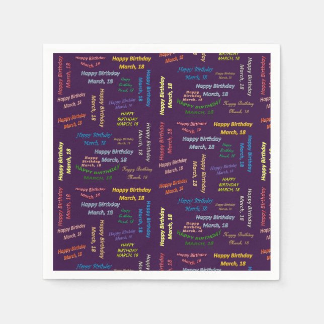 Serviette En Papier Papier serviettes Mars, 18 Anniversaire (Devant)