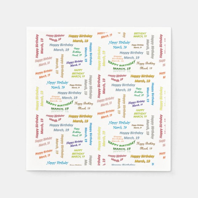 Serviette En Papier Papier serviettes Mars, 19 Anniversaire (Devant)