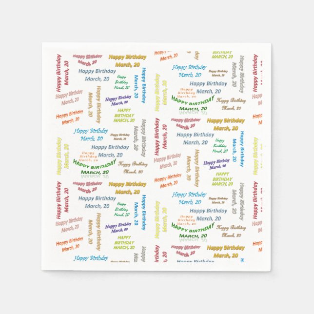 Serviette En Papier Papier serviettes Mars, 20 Anniversaire (Devant)