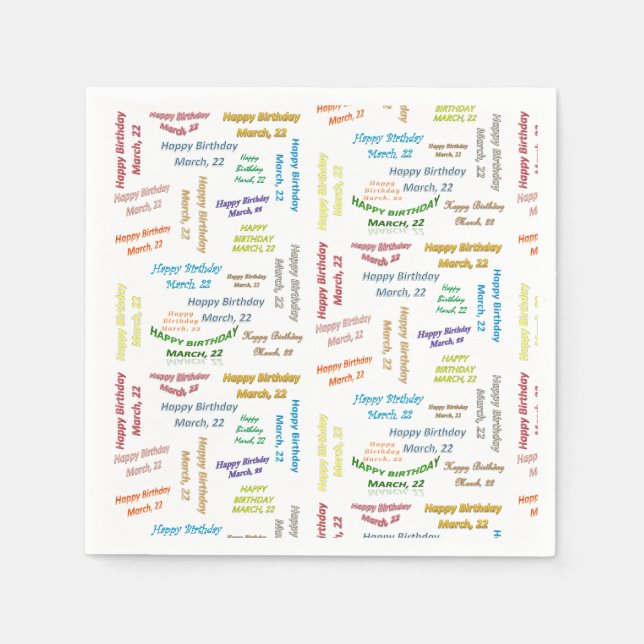 Serviette En Papier Papier serviettes Mars, 22 Anniversaire (Devant)