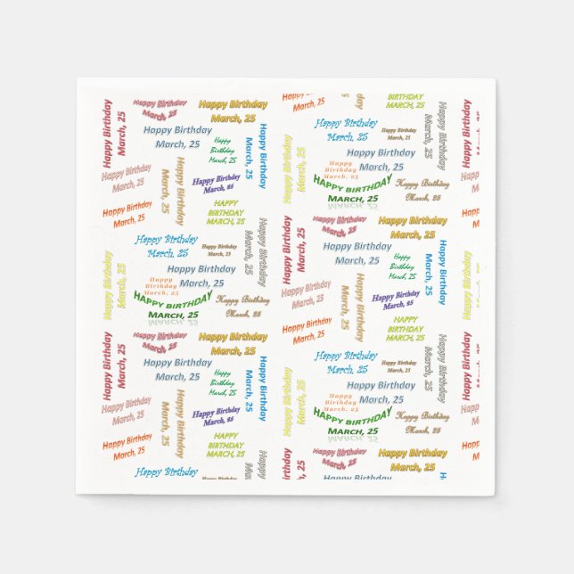 Serviette En Papier Papier serviettes mars, 25 anniversaire (Devant)