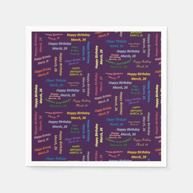 Serviette En Papier Papier serviettes Mars, 26 Anniversaire (Devant)