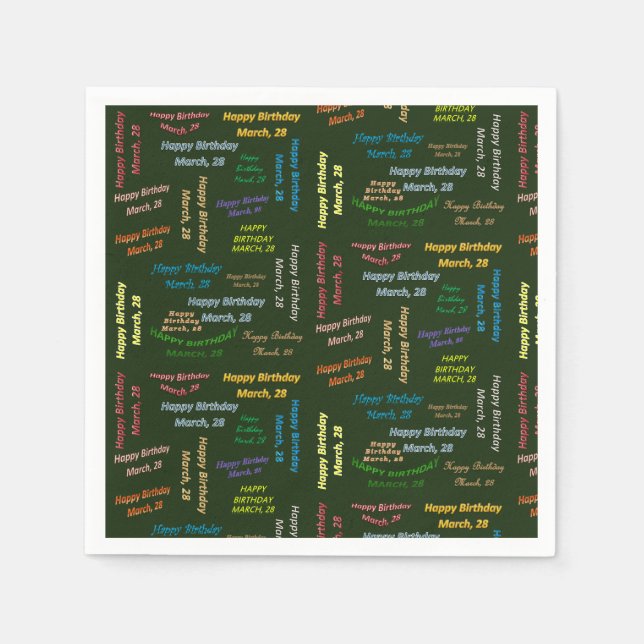 Serviette En Papier Papier serviettes Mars, 28 Anniversaire (Devant)