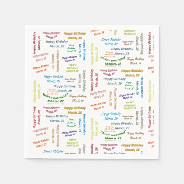 Serviette En Papier Papier serviettes Mars, 29 Anniversaire (Devant)