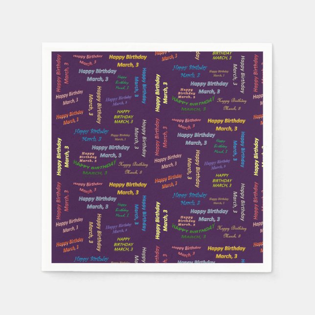 Serviette En Papier Papier serviettes Mars, 3 Anniversaire (Devant)