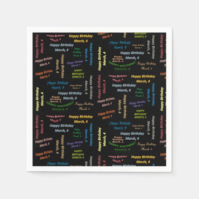 Serviette En Papier Papier serviettes Mars, 4 Anniversaire (Devant)