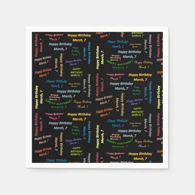 Serviette En Papier Papier serviettes Mars, 7 Anniversaire (Devant)